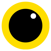 Simple round yellow eye icon